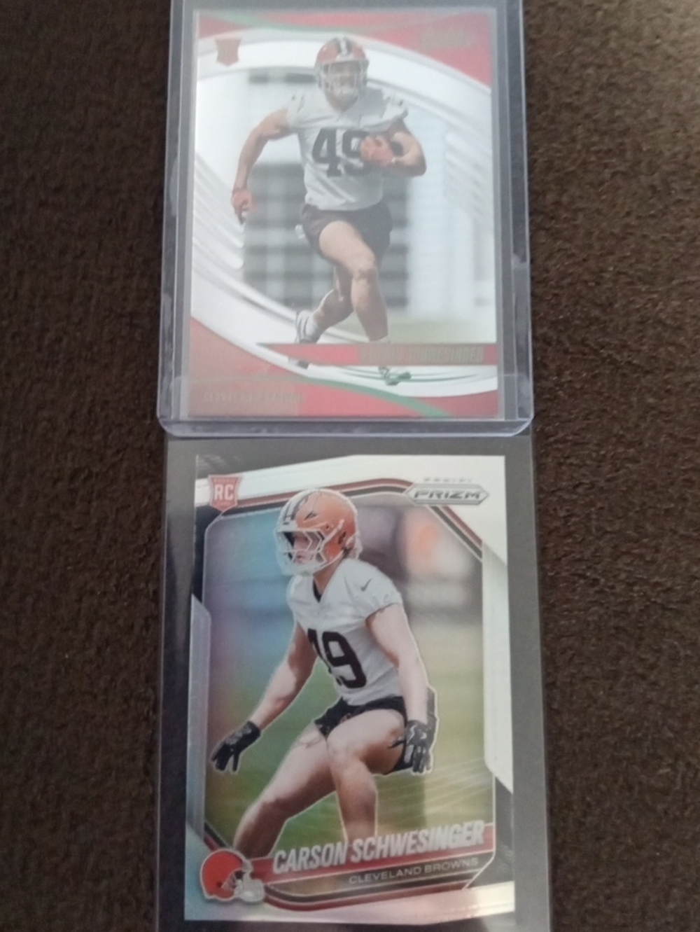 Panini Carson Schwesinger Football Card - White, Orange